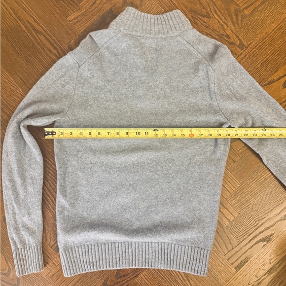 Black Brown Men's light Heather blue quarter Zip Sweater - Picture 8 of 8